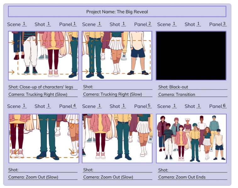 contoh storyboard yang lebih detail